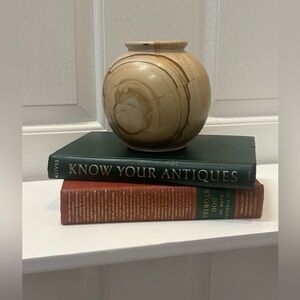 Elegant Vintage Tan Brown Stone Vase 6”